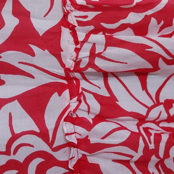 Talbots Red White Floral Silk Blend Dress - Picture 3 of 7